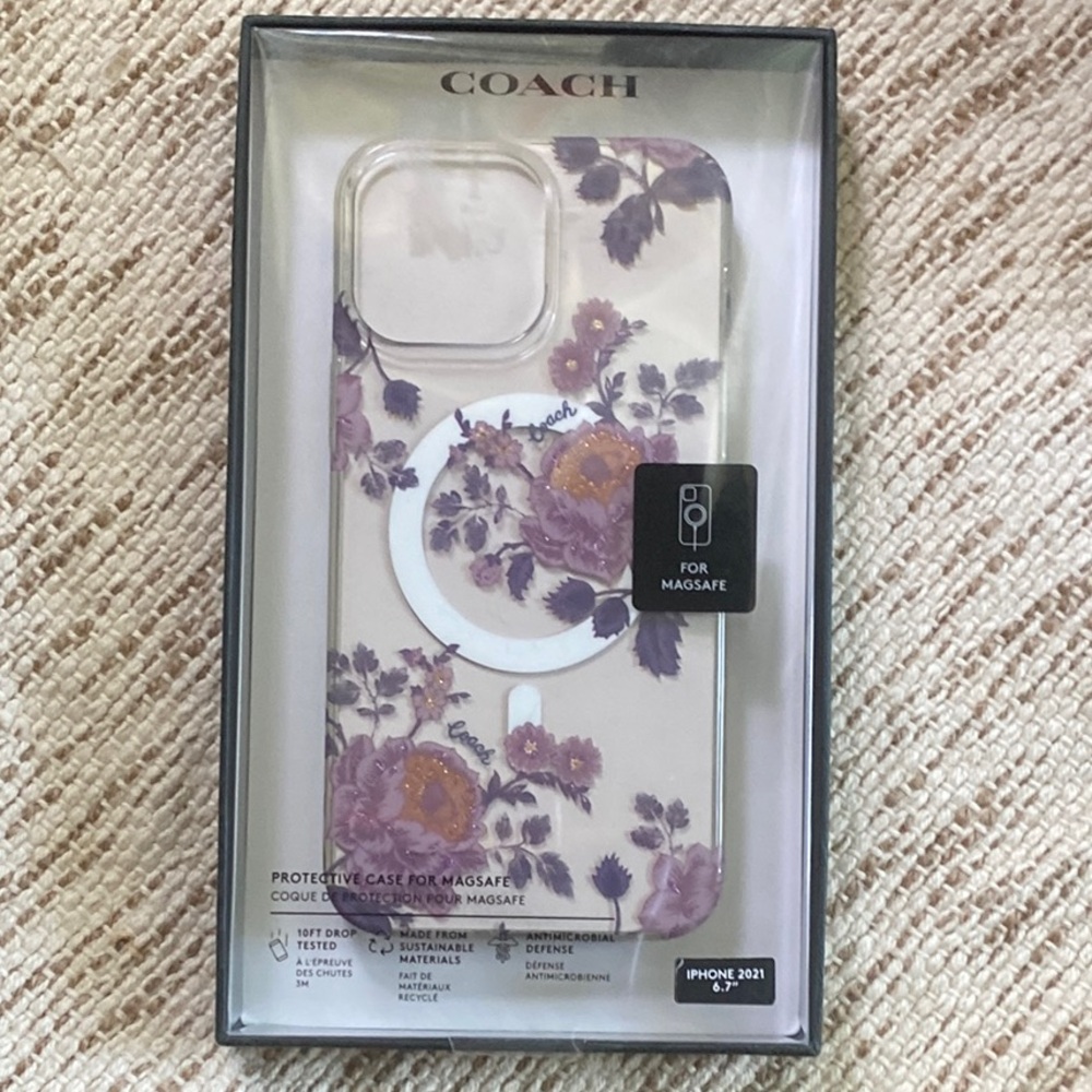 Coach Purple Floral iPhone Case MagSafe